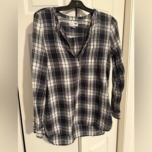 Old Navy Black and White Plaid Tunic